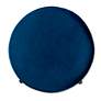 Thurman Navy Blue Velvet Fabric Round Ottoman