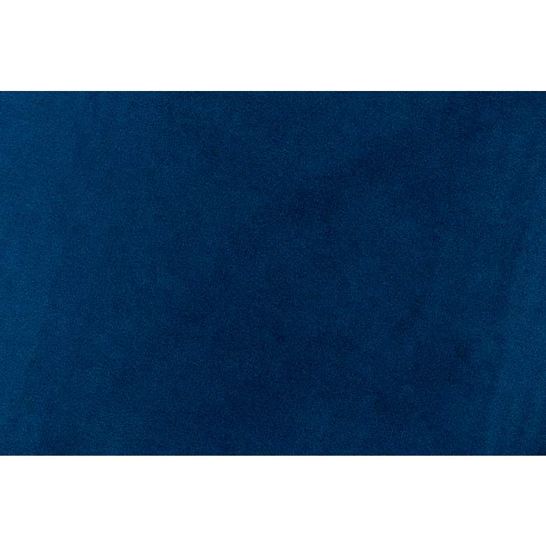 Image 5 Thurman Navy Blue Velvet Fabric Round Ottoman more views