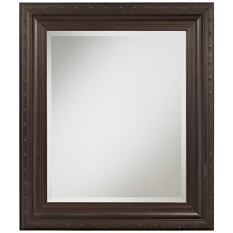 Image 1 Thurmond Studded 27 1/4 inch x 31 1/4 inch Black Wall Mirror