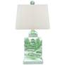 Thyme 17"H Green and White Chinoiserie Tea House Table Lamp