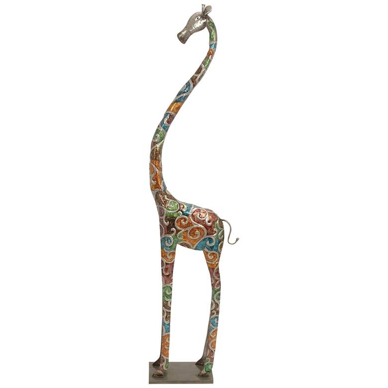 Image 1 Tianzi 73" High Multi-Color Giraffe Statue