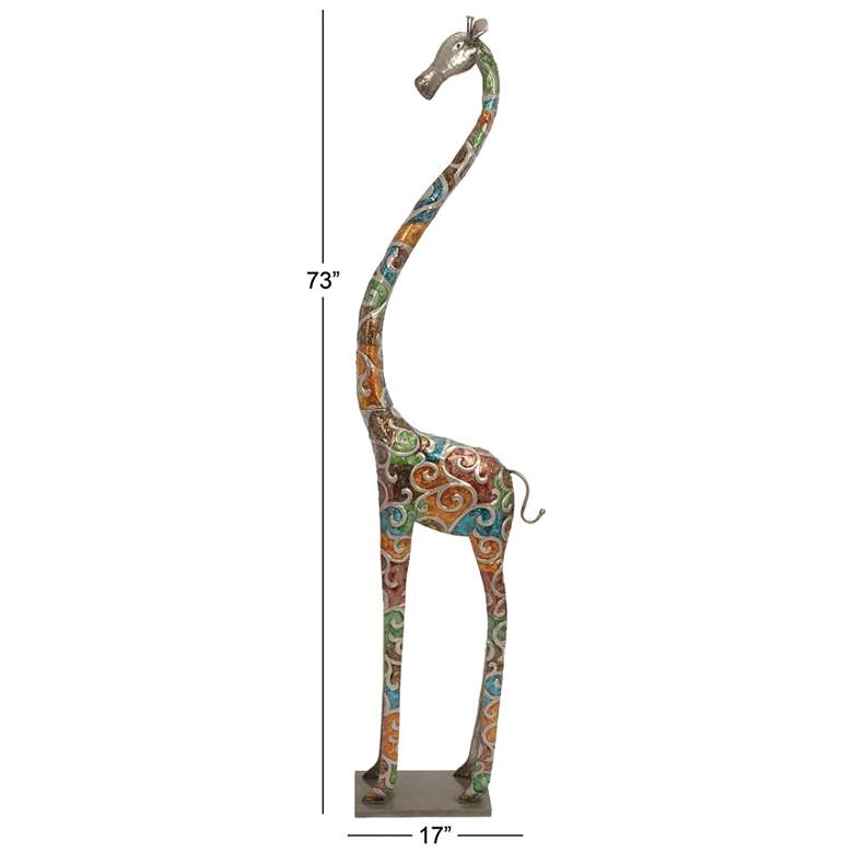 Image 3 Tianzi 73" High Multi-Color Giraffe Statue more views
