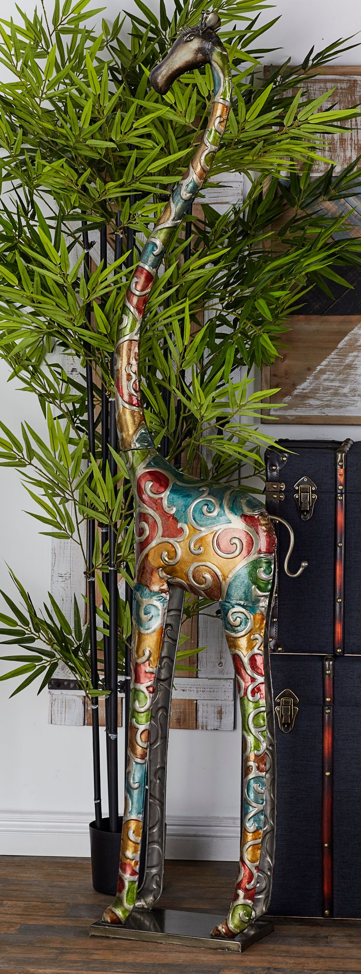 Image 4 Tianzi 73" High Multi-Color Giraffe Statue more views