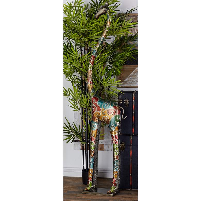 Image 4 Tianzi 73 inch High Multi-Color Giraffe Statue more views
