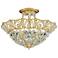 Tiara 15" Wide Heirloom Gold Clear Crystal Ceiling Light