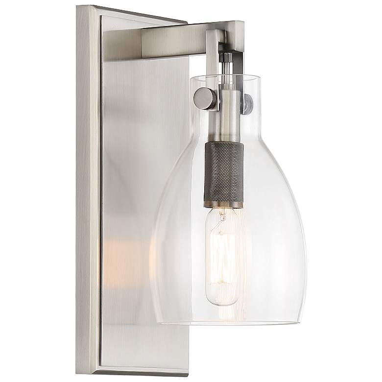 Image 2 Tiberia 10 1/2" High Plated Pewter Metal Wall Sconce