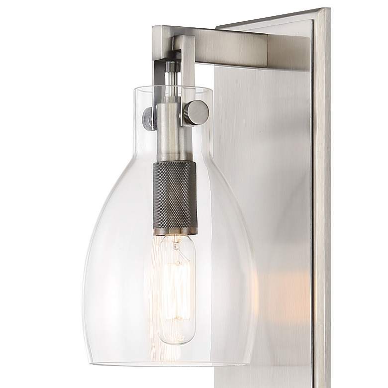 Image 3 Tiberia 10 1/2" High Plated Pewter Metal Wall Sconce more views