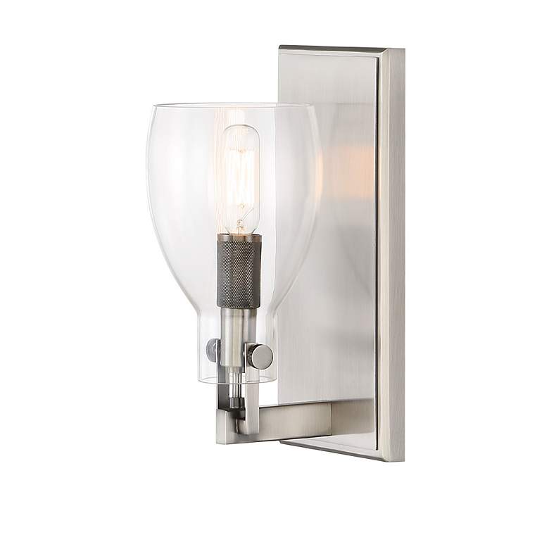 Image 5 Tiberia 10 1/2" High Plated Pewter Metal Wall Sconce more views