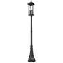 1_Tiberius 116 3/4" High Black Outdoor Post Light with Base