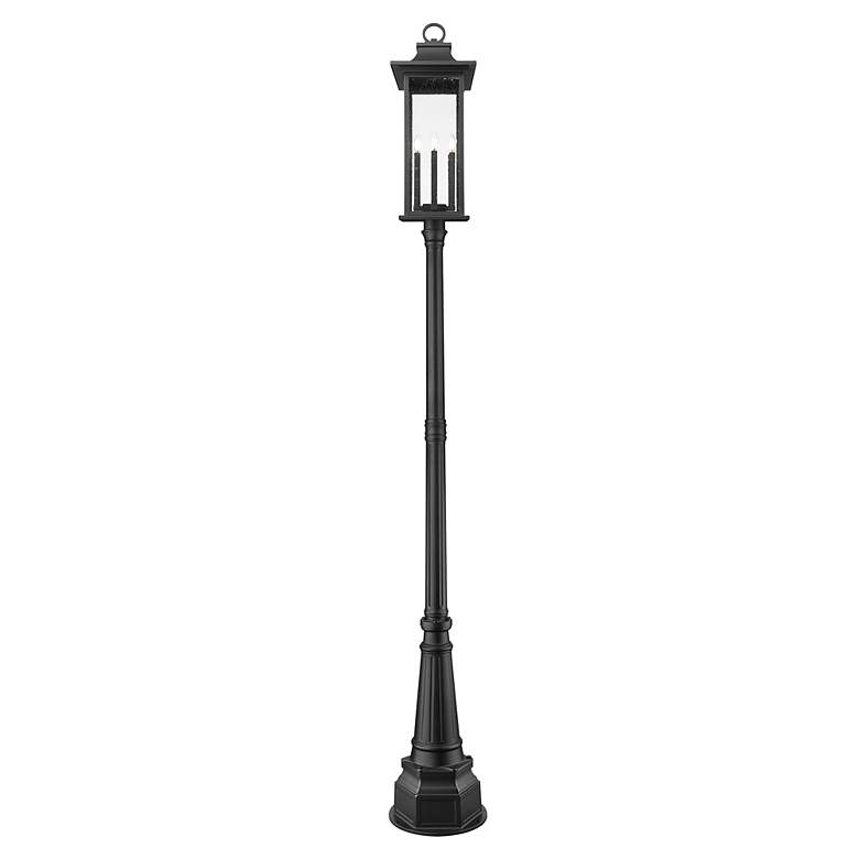 Image 4 Tiberius 116 3/4" High Black Outdoor Post Light with Base more views