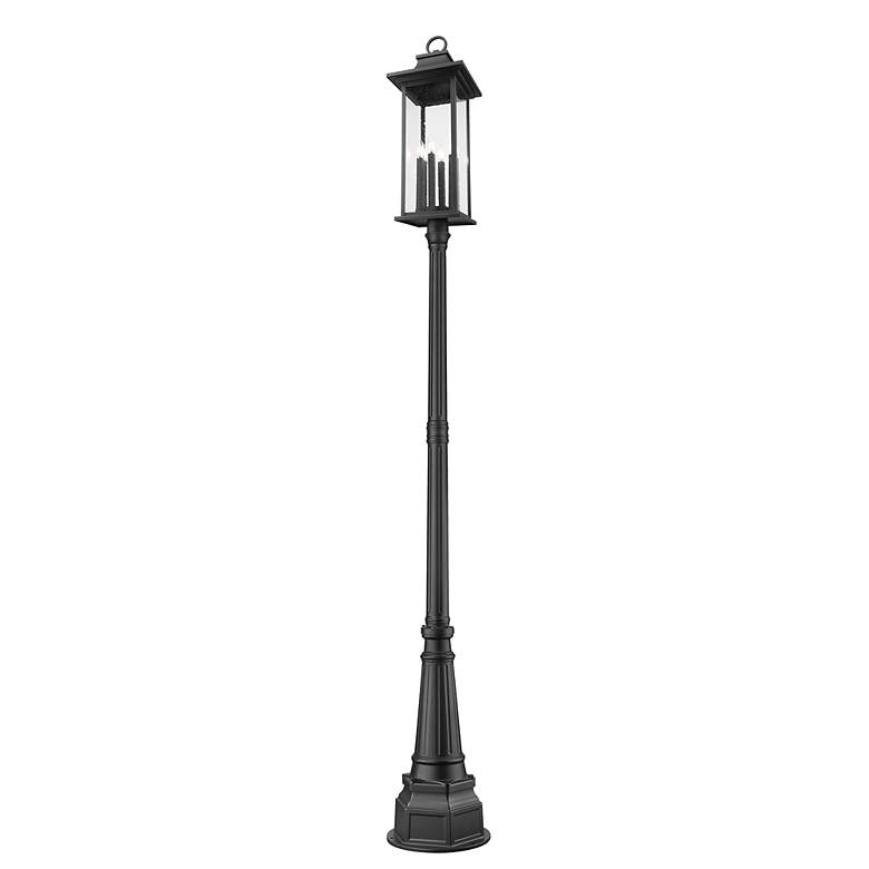 Image 5 Tiberius 116 3/4" High Black Outdoor Post Light with Base more views