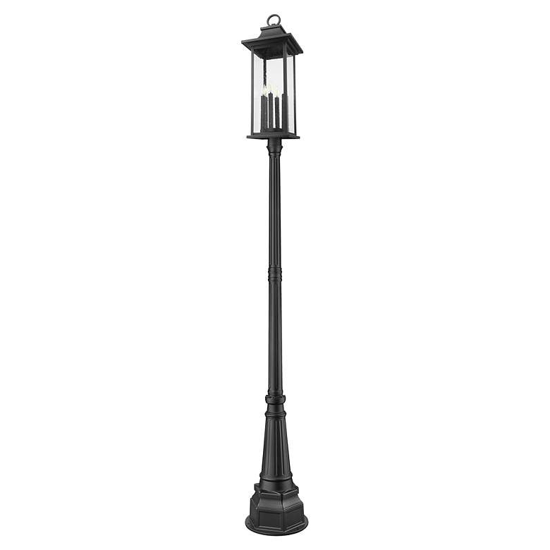 Image 7 Tiberius 116 3/4" High Black Outdoor Post Light with Base more views