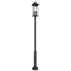 Tiberius 129 1/2" High Black Outdoor Post Light with Base