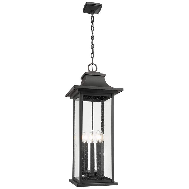 Image 1 Tiberius by Z-Lite Black 12 inch 6 Light Outdoor Chain Mount
