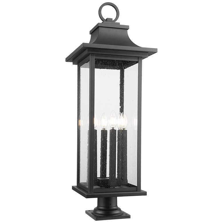 Image 1 Tiberius by Z-Lite Black 12 inch 6 Light Outdoor Pier Mounted Fixture