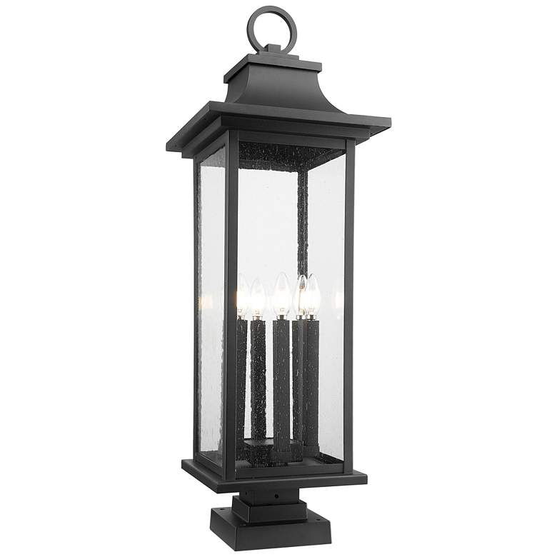 Image 1 Tiberius by Z-Lite Black 12 inch 6 Light Outdoor Pier Mounted Fixture