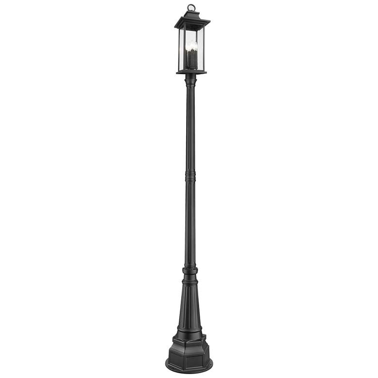 Image 1 Tiberius by Z-Lite Black 14.25 inch 4 Light Outdoor Post Mounted Fixture