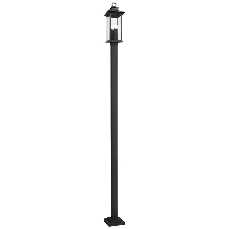 Image 1 Tiberius by Z-Lite Black 9.25 inch 4 Light Outdoor Post Mounted Fixture