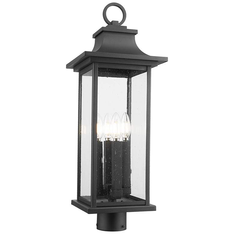 Image 1 Tiberius by Z-Lite Black 9 inch 4 Light Outdoor Post Mount Fixture