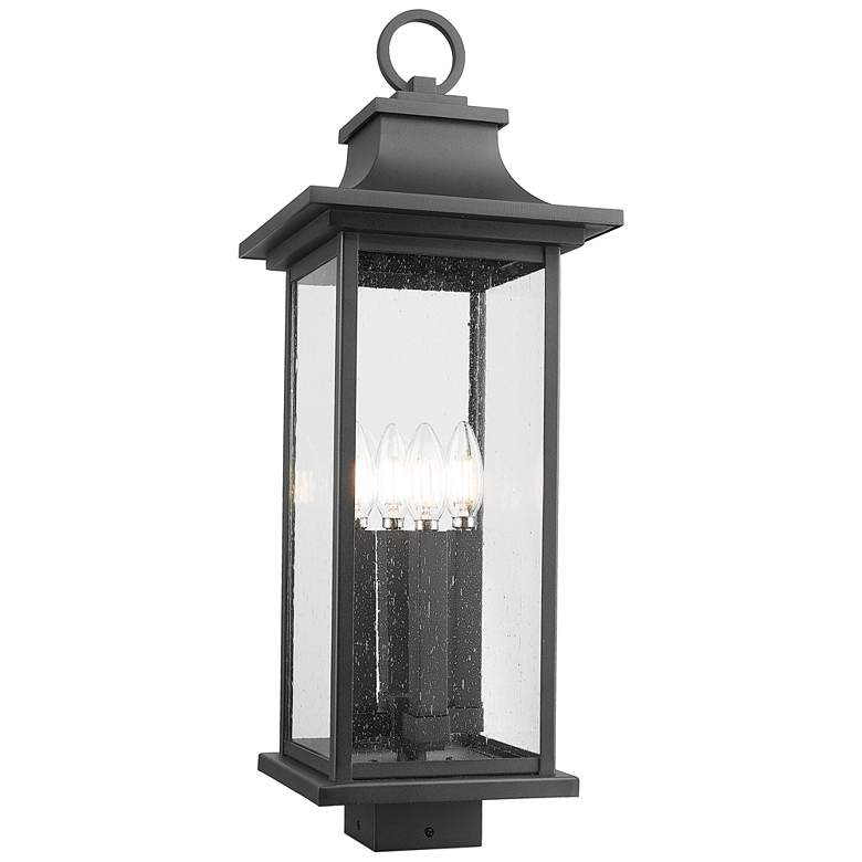 Image 1 Tiberius by Z-Lite Black 9 inch 4 Light Outdoor Post Mount Fixture