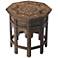 Tibet 20" Wide Wood and Bone Inlay Octagonal Accent Table