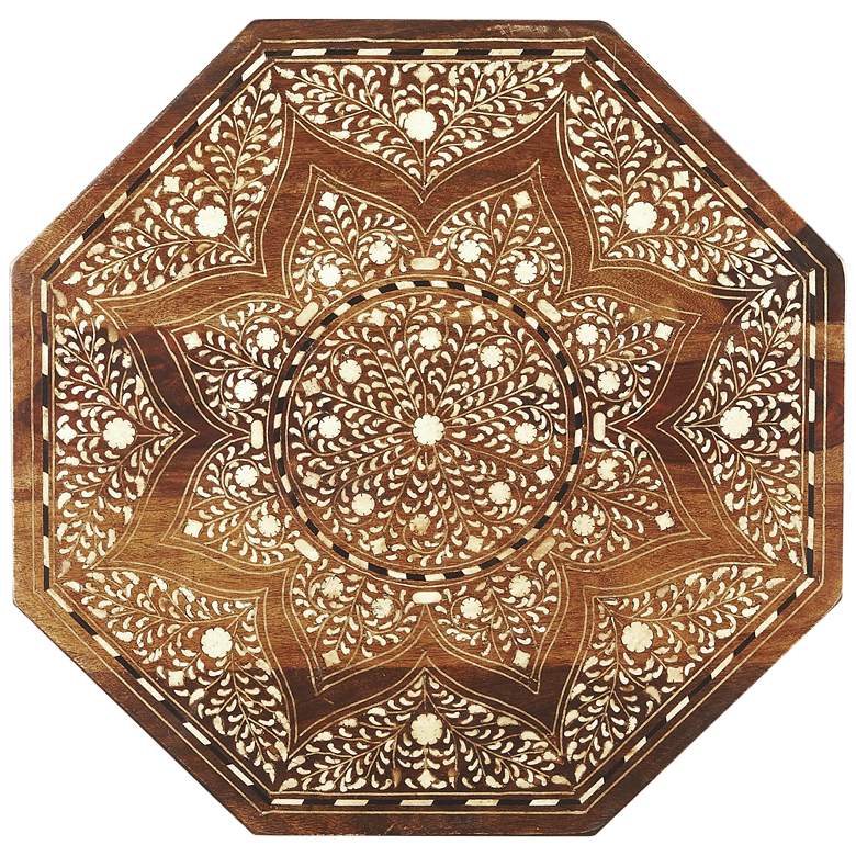 Image 3 Tibet 20" Wide Wood and Bone Inlay Octagonal Accent Table more views
