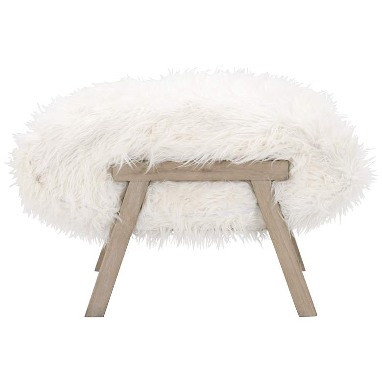 Image 1 Tibet White Fur Accent Ottoman