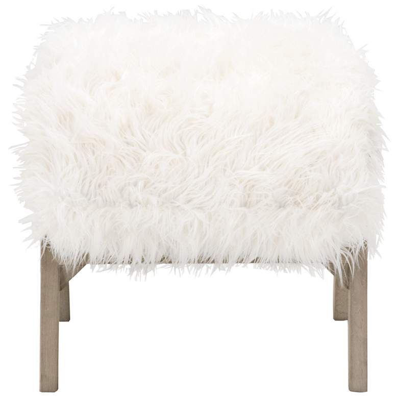 Image 4 Tibet White Fur Accent Ottoman more views
