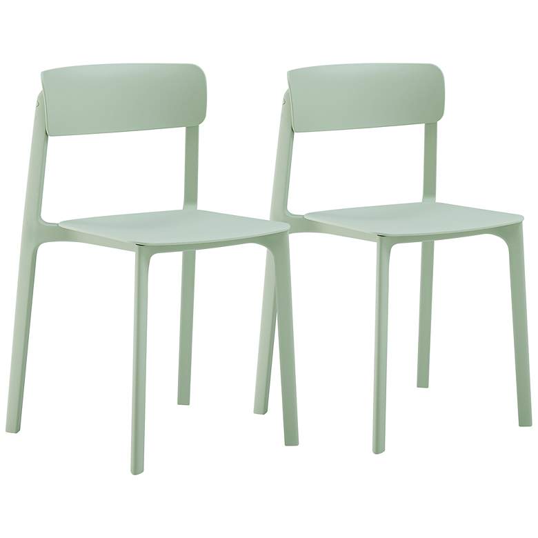 Image 2 Tibo Mint Stackable Indoor/Outdoor Side Chairs Set of 2