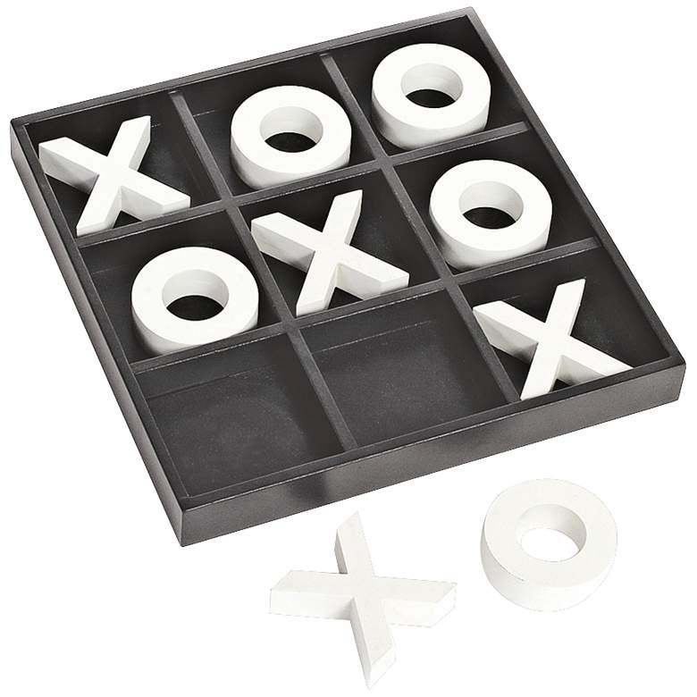 Image 1 Tic Tac Toe 14 inch Wide Large Black and White Game Set