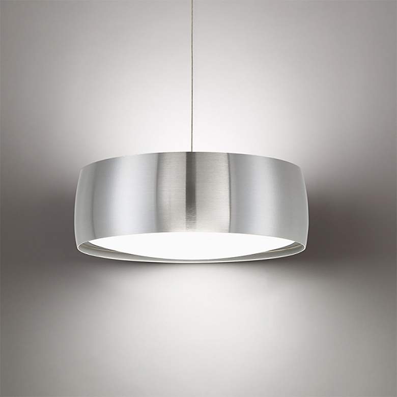 Image 2 Tic Toc 5.13"H x 13.75"W 1-Light Pendant in Brushed Aluminum more views