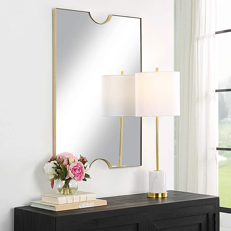 Image 3 Ticket Metallic Gold Leaf 24" x 36" Vanity Wall Mirror more views