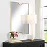 3_Ticket Metallic Gold Leaf 24" x 36" Vanity Wall Mirror more views