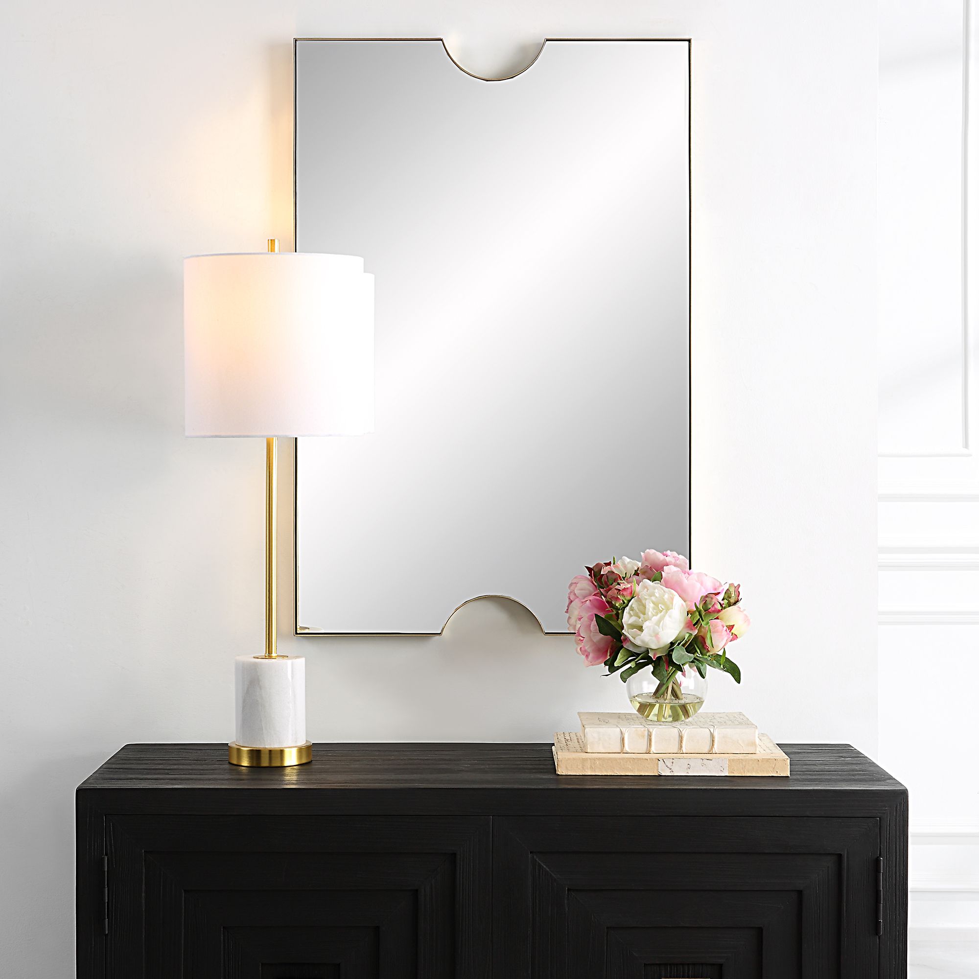 Ticket Metallic Gold Leaf 24" x 36" Vanity Wall Mirror