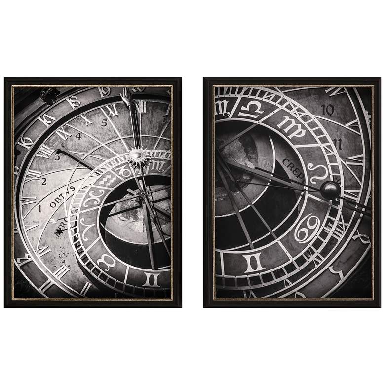 Image 3 Ticking Time 26" High 2-Piece Giclee Framed Wall Art Set