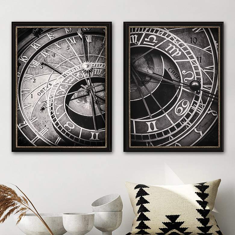 Image 2 Ticking Time 26" High 2-Piece Giclee Framed Wall Art Set