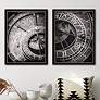 Ticking Time 26" High 2-Piece Giclee Framed Wall Art Set in scene