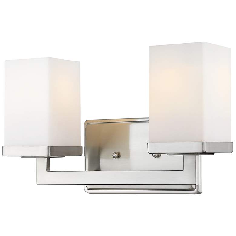 Image 1 Tidal 8" High Brushed Nickel 2-Light Wall Sconce
