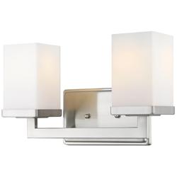 Tidal 8" High Brushed Nickel 2-Light Wall Sconce
