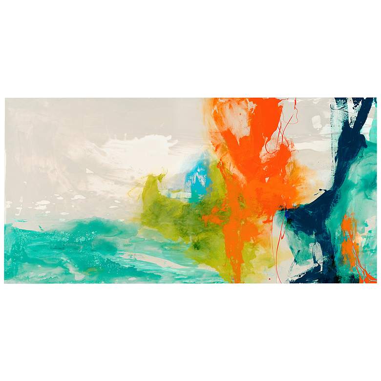 Image 3 Tidal Abstract 1 48" Wide Tempered Glass Graphic Wall Art