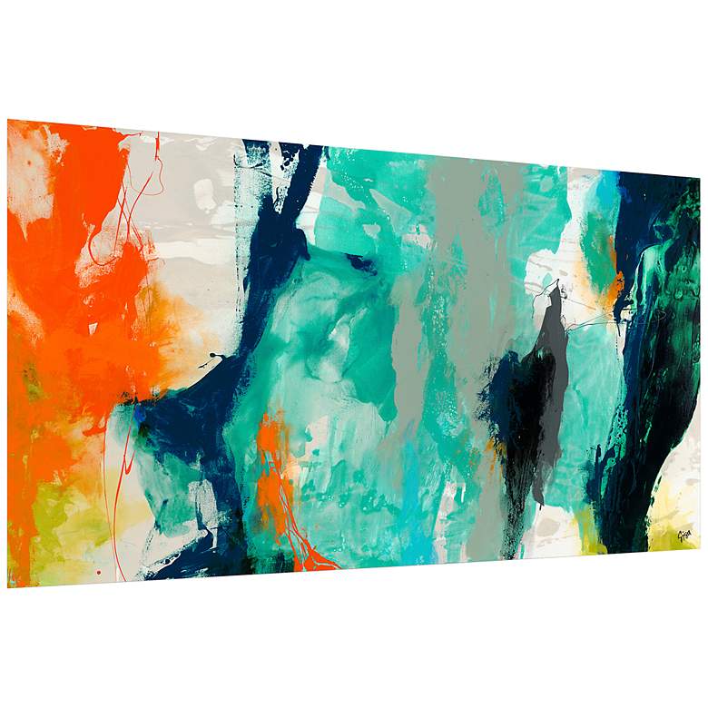 Image 5 Tidal Abstract 2 48" Wide Tempered Glass Graphic Wall Art more views