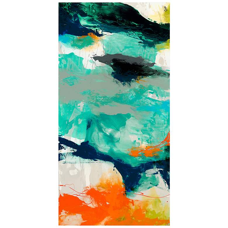 Image 6 Tidal Abstract 2 48" Wide Tempered Glass Graphic Wall Art more views