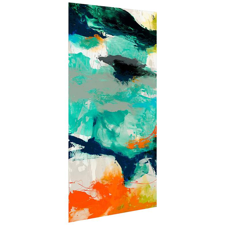 Image 7 Tidal Abstract 2 48" Wide Tempered Glass Graphic Wall Art more views