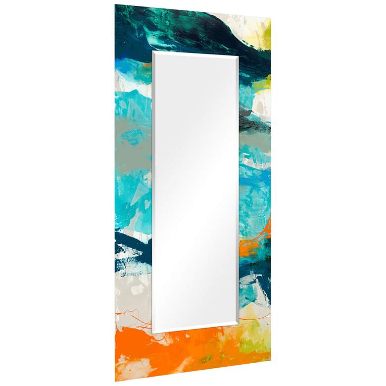 Image 5 Tidal Abstract Art Glass 36" x 72" Rectangular Wall Mirror more views