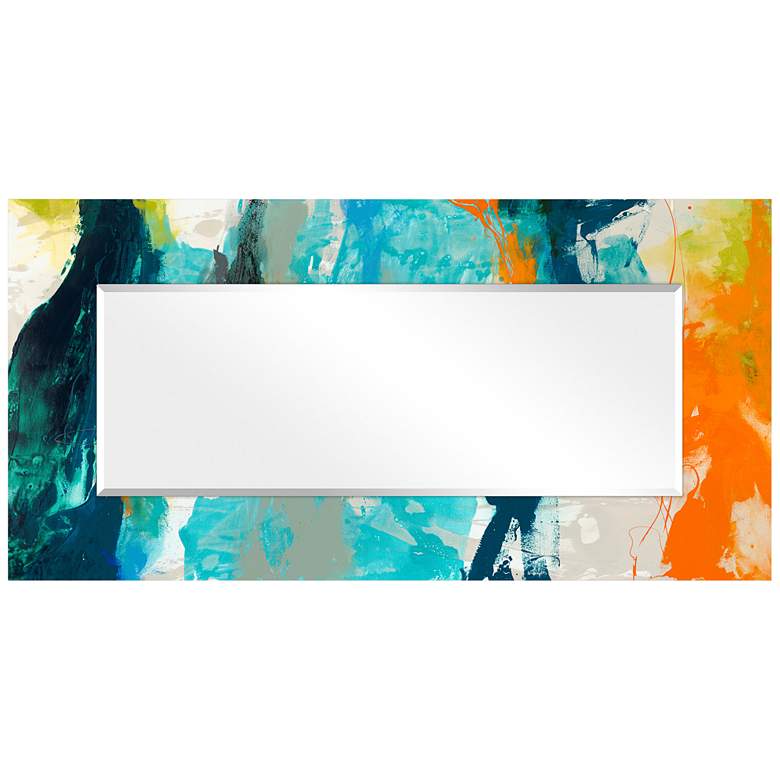 Image 6 Tidal Abstract Art Glass 36" x 72" Rectangular Wall Mirror more views