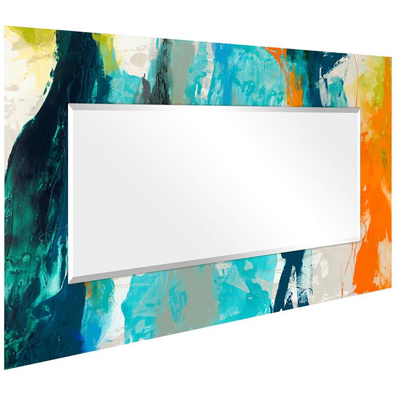 Image 7 Tidal Abstract Art Glass 36" x 72" Rectangular Wall Mirror more views