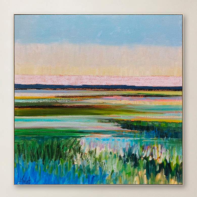 Image 1 Tidal Waters 37" Square Giclee Framed Wall Art