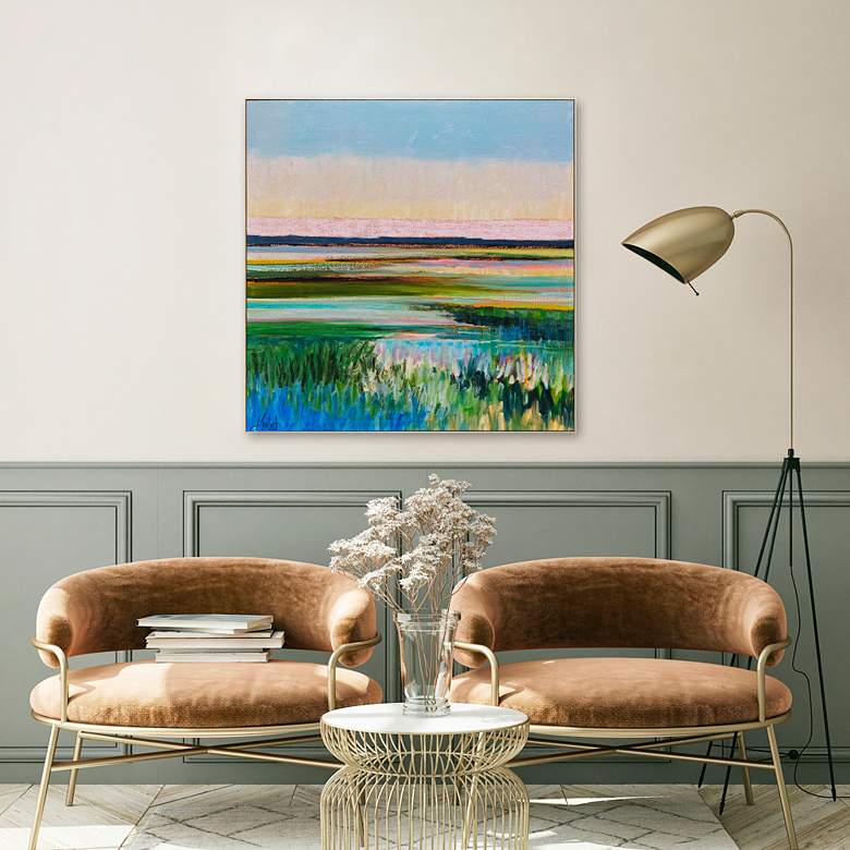 Image 5 Tidal Waters 37" Square Giclee Framed Wall Art more views