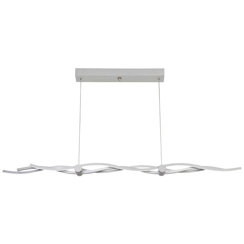 Image 1 Tidalist 50 inch Wide Silver Finish Modern Kitchen Island LED Pendant