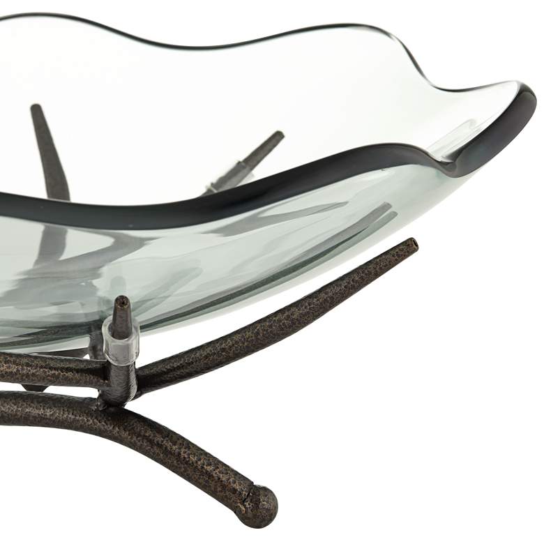 Image 2 Tidalist Black Metal and Clear Glass Wave Decorative Bowl more views